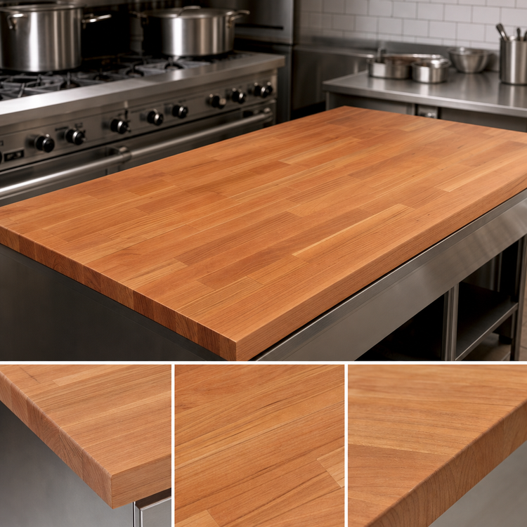 Product image #4 for John Boos Boos Block 72" x 30" American Cherry Kitchen Countertop with Varnique Finish