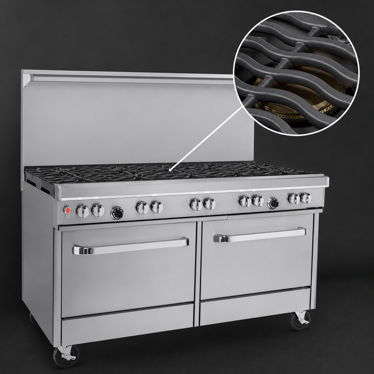 Product image #4 for Southbend Ultimate 60-Inch Gas Restaurant Range with 8 Open Burners, Standard Oven and Cabinet Base