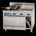 Thumbnail image #4 for Comstock-Castle 48-Inch Commercial Gas Combination Range with 2 Open Burners, 24-Inch Griddle, 12-Inch Charbroiler, Oven and Cabinet Base