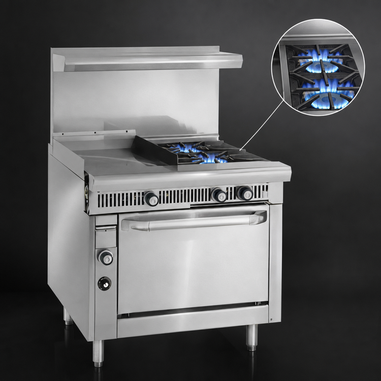 Product image #4 for Imperial Spec Series 36-Inch Commercial Gas Range with 24-Inch Thermostatic Griddle, 2 Open Burners, and Standard Oven