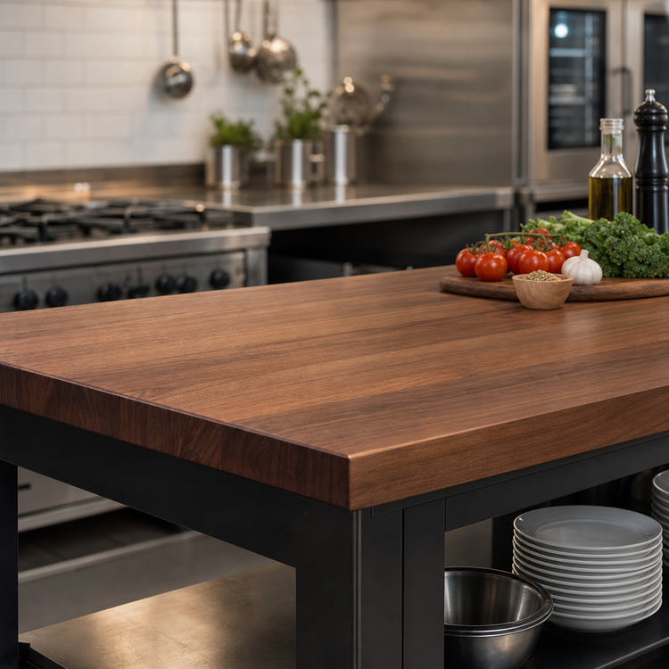 Product image #4 for John Boos Boos Block American Black Walnut Edge Grain Kitchen Countertop, 84 x 27 x 2-1/4 Inches, Varnique Finish