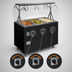 Thumbnail image #4 for Vollrath 2-Series Affordable Portable 3-Well Mobile Hot Food Station with Open Storage Base and Buffet Breath Guard, Granite