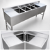Thumbnail image #4 for Omcan 72-Inch Stainless Steel Four-Compartment Under Bar Sink with Dual Drainboards