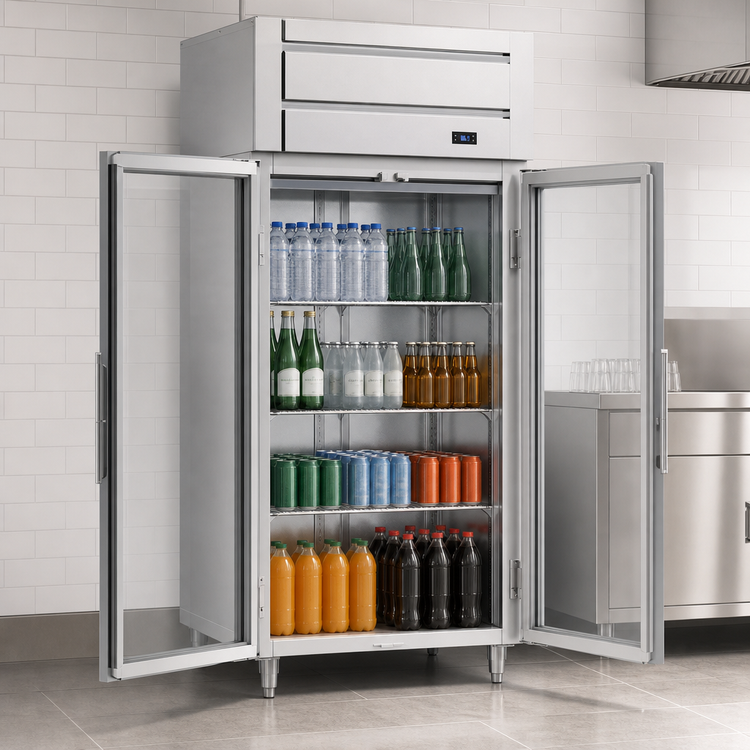 Product image #4 for Beverage-Air P-Series One-Section Pass-Thru Reach-In Refrigerator with 2 Glass Doors, 22.9 Cu. Ft., Standard Depth