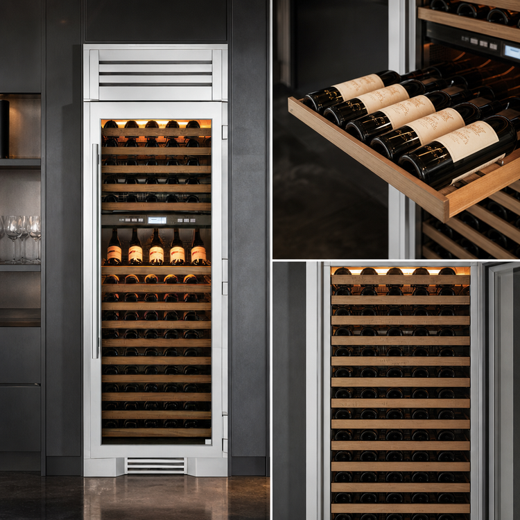 Product image #5 for True Residential Dual-Temperature One-Section Commercial Wine Cooler, 150-Bottle, Stainless Steel, Left-Hinged Glass Door