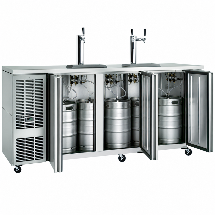 Product image #5 for Perlick DDC92 Concessionaire Self-Contained Direct-Draw Draft Beer Dispenser, 92-Inch, 4 Half-Barrel Capacity, Stainless Steel