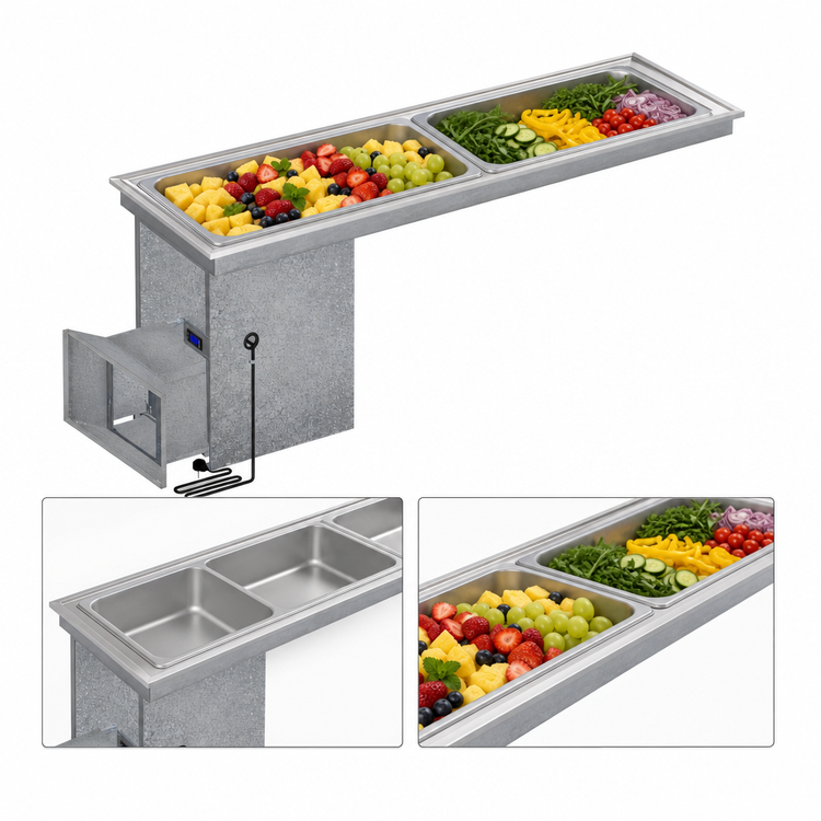 Product image #4 for Randell RFT-2 30-Inch Drop-In Refrigerated Frost Top with 2-Pan Capacity