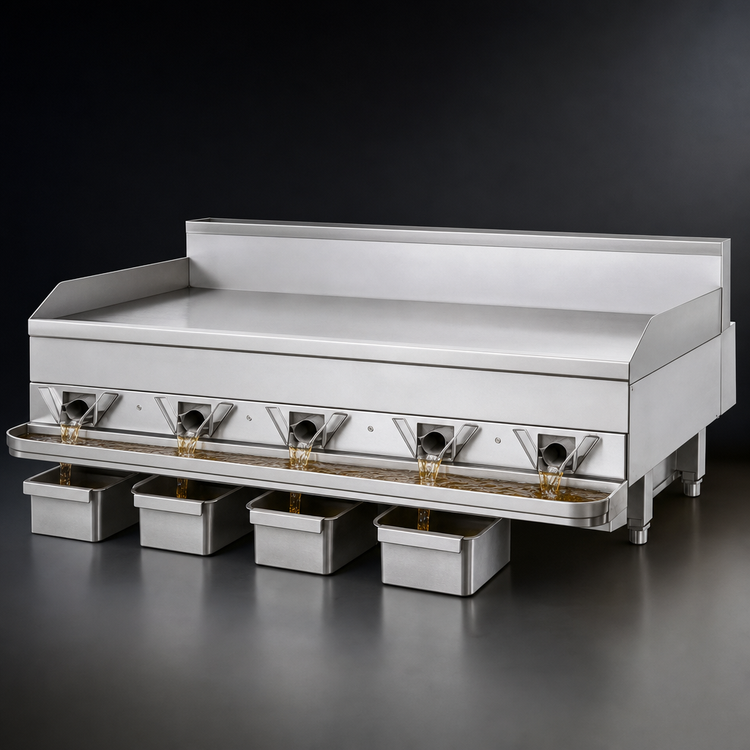 Product image #4 for Garland Master CG-72F 72-Inch Countertop Gas Front Drain Production Griddle with 1-Inch Polished Steel Plate