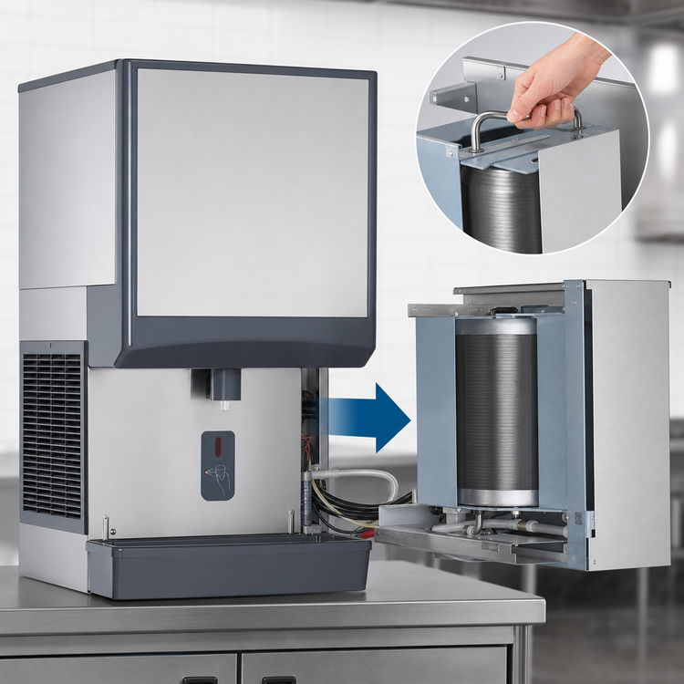 Product image #4 for Symphony Plus 50CI414W-SI Countertop Ice-Only Dispenser with 50 lb. Storage and 425 lb. Chewblet Ice Production