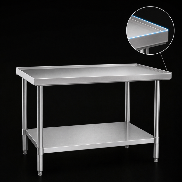 Product image #4 for Spec-Master Marine Series 84-Inch x 30-Inch Flat Top Stainless Steel Work Table with Adjustable Undershelf