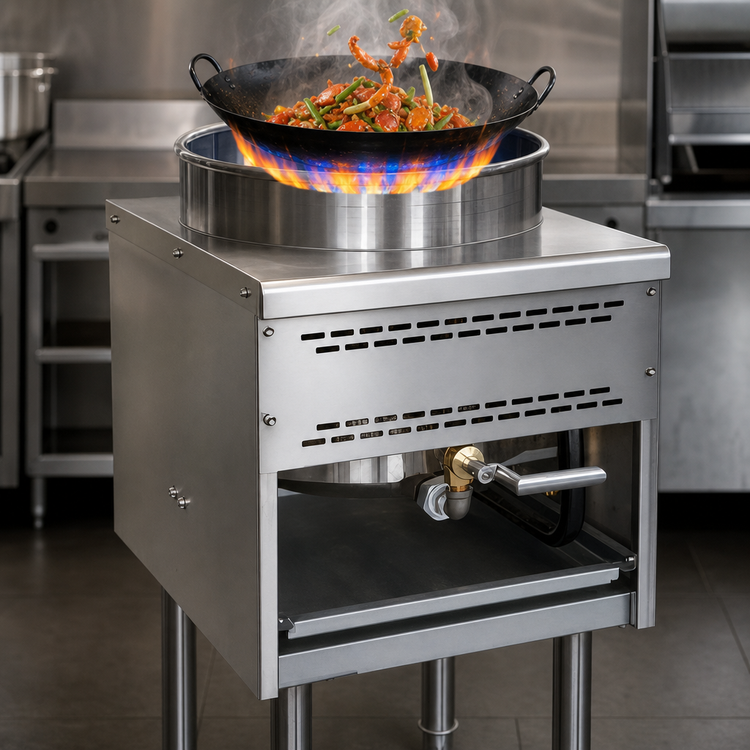 Product image #4 for Omcan 16-Inch Natural Gas Single-Bowl Wok Range, 125,000 BTU