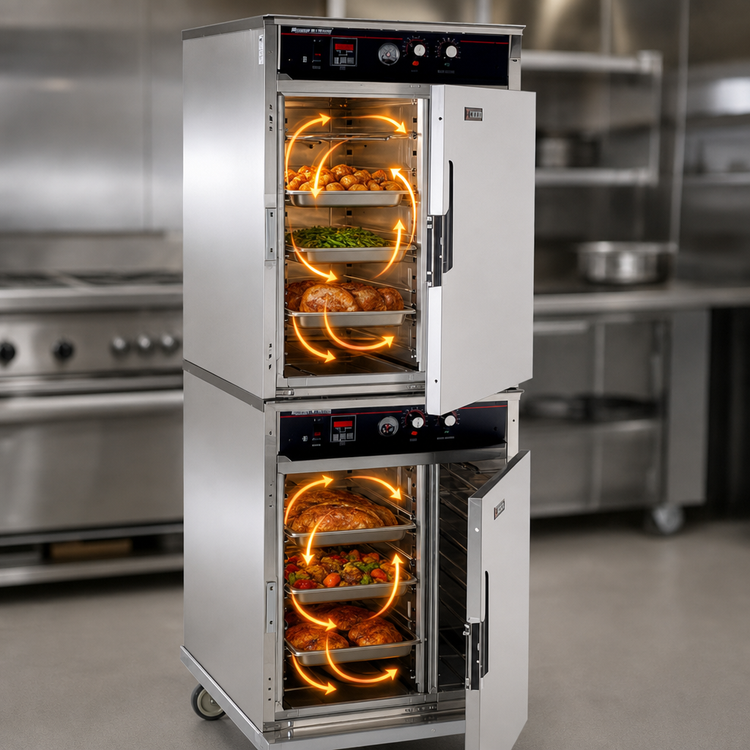 Product image #4 for Cres Cor Roast-N-Hold Stacked Half-Size Convection Cook and Hold Oven, 2 Compartments