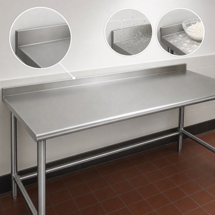 Product image #4 for Eagle Spec-Master 144-Inch x 36-Inch Stainless Steel Work Table with 1-1/2-Inch Rear Upturn