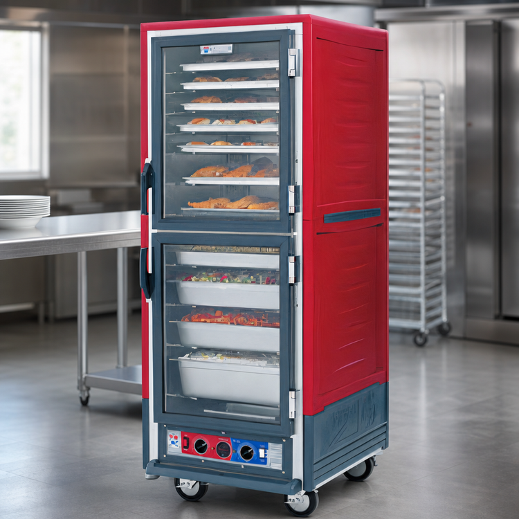 Product image #4 for Metro C5 3 Series Full-Height Low Watt Heated Holding and Proofing Cabinet with Red Insulation Armour and Clear Dutch Doors