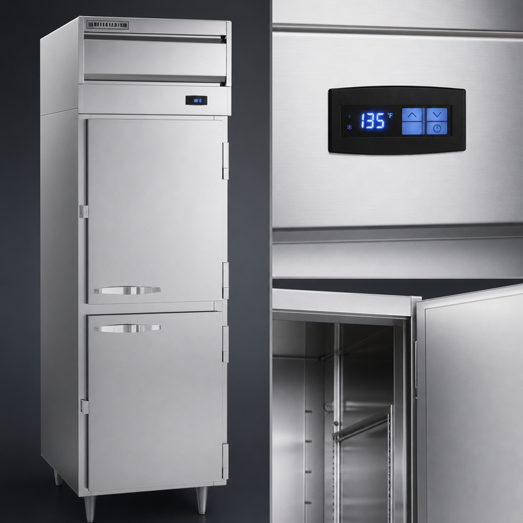 Product image #4 for Beverage-Air P Series One-Section Top Mount Reach-In Warming Cabinet with Half-Height Doors, 21.01 Cu. Ft.