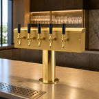 Thumbnail image #4 for Micro Matic USA DS-255-PVD Countertop T-Style Air-Cooled 5-Faucet Draft Beer Tower, PVD Brass Finish