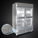 Thumbnail image #4 for Kelvinator Commercial KCHRI54R4HGDR 49 Cu. Ft. Two-Section Reach-In Refrigerator with Four Half Glass Doors, Stainless Steel, Bottom-Mount Refriger at