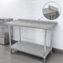 Thumbnail image #4 for Advance Tabco Stainless Steel Work Table with Galvanized Undershelf, 84 x 36 Inch, 1-1/2 Inch Rear Up-Turn