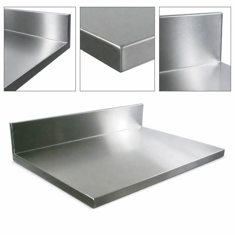 Product image #4 for John Boos 108 x 25-Inch Stainless Steel Countertop with 6-Inch Boxed Backsplash, 1-1/2-Inch Thick