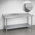 Thumbnail image #4 for Duke 108-Inch 14-Gauge 300-Series Stainless Steel Work Table with 1-1/8-Inch Straight Riser and Galvanized Undershelf