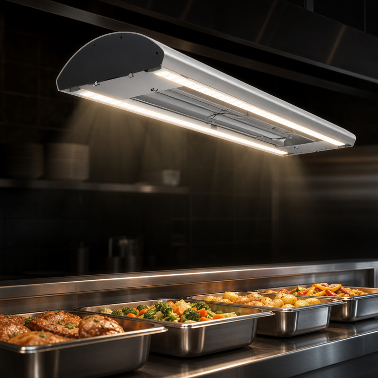 Product image #4 for Hatco Glo-Ray Curved Infrared Strip Heater, 48 Inch, High Watt, Dual LED Lights, Remote Electronic Control