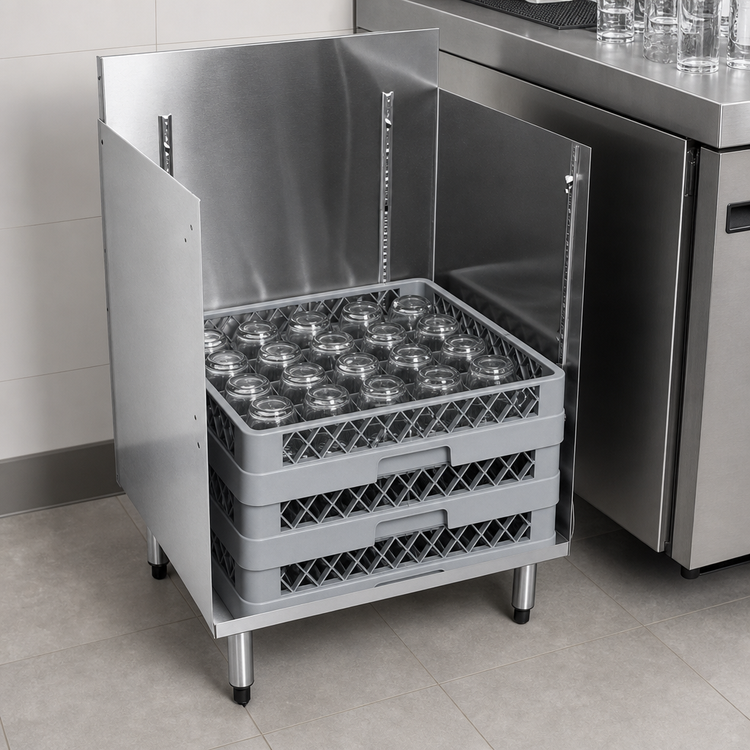 Product image #4 for CHOICE C-GRA-24 Underbar Open-Top Glass Rack Storage Unit, 24 Inches Wide (Holds 20 x 20 Glass Racks)