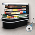 Thumbnail image #4 for Turbo Air TIOM-36RSB-N Open Curved 3-Tier Island Display Self-Serve Refrigerated Merchandiser, 20 Cu. Ft., Black