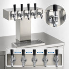 Thumbnail image #4 for Perlick Corporation 4006-5B2 Extra-High Countertop Tee Draft Beer Tower, 5 Faucets, Glycol-Cooled, Stainless Steel