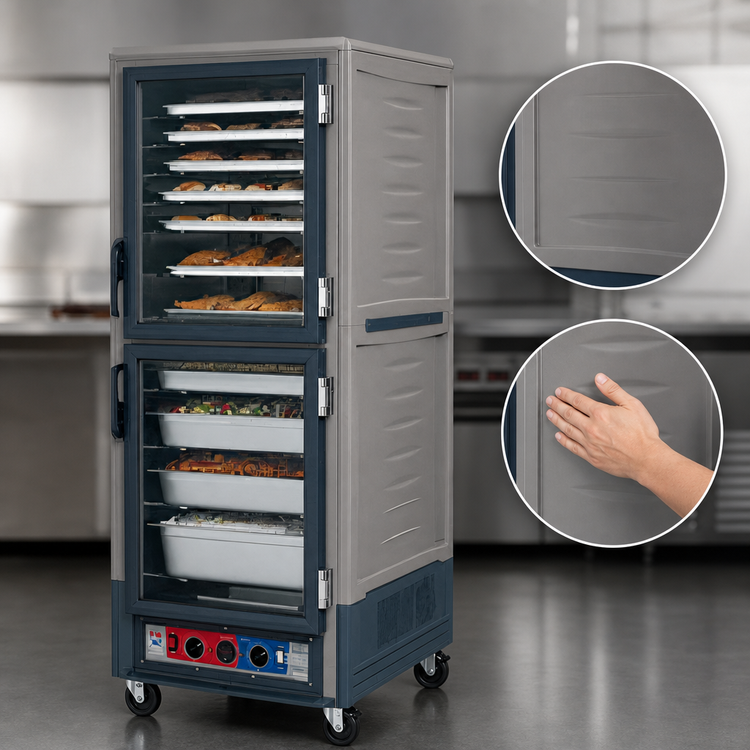 Product image #4 for Metro C5 3 Series Mobile Full-Height Heated Holding and Proofing Cabinet with Moisture Control, Gray Insulation Armour, and Dutch Clear Doors