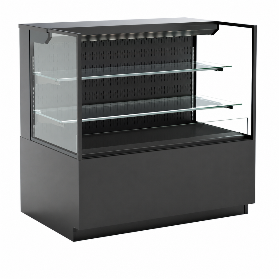 Two Levels Of Clear Glass Shelving