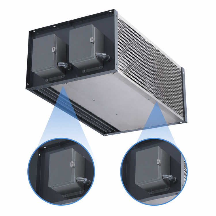 Product image #4 for Berner Industrial Series IDC14-2078E Heated Electric Direct Drive Air Curtain, 78-Inch Wide, Dual 1 HP Motors