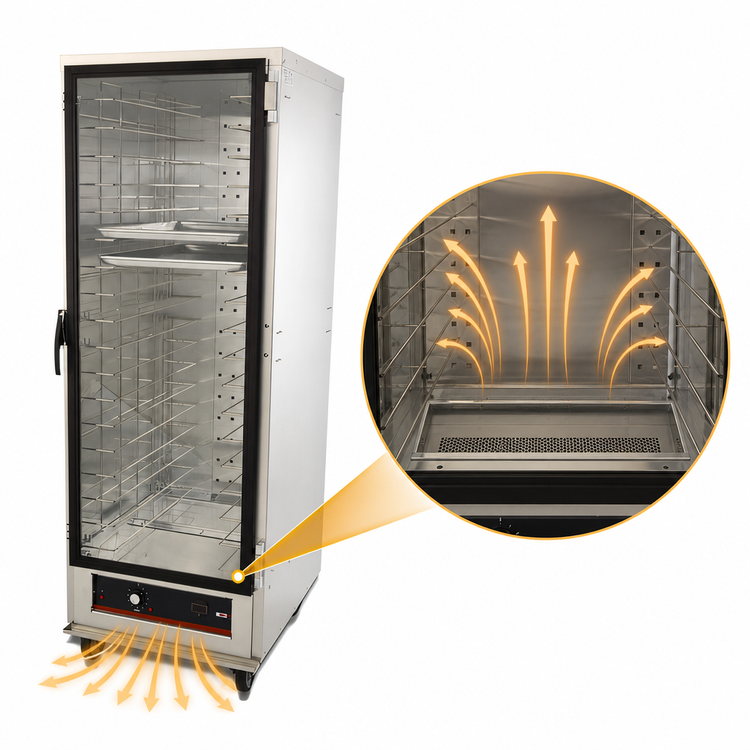 Product image #4 for hotLOGIX HL1-18 Full-Height Non-Insulated Aluminum Heated Holding Cabinet