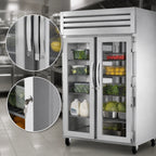 Thumbnail image #4 for True Mfg. - General Foodservice SPEC SERIES STA2RPT-2G-2G-HC Two-Section Pass-Thru Reach-In Refrigerator with Front & Rear Locking Glass Doors