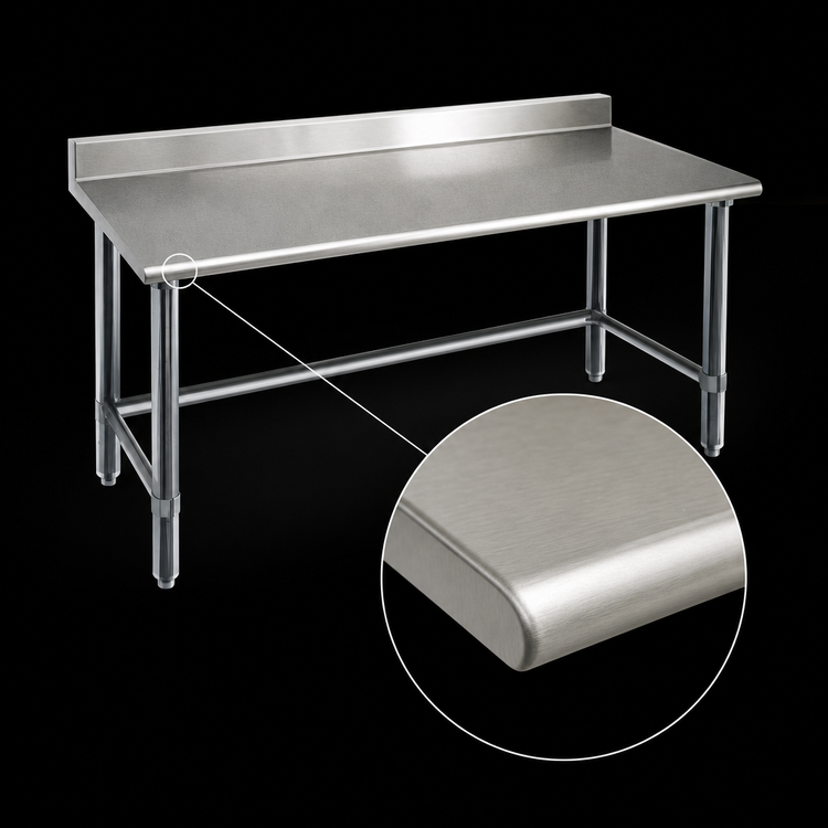 Product image #4 for Eagle Deluxe Series 84-Inch Stainless Steel Work Table with 4-1/2-Inch Backsplash