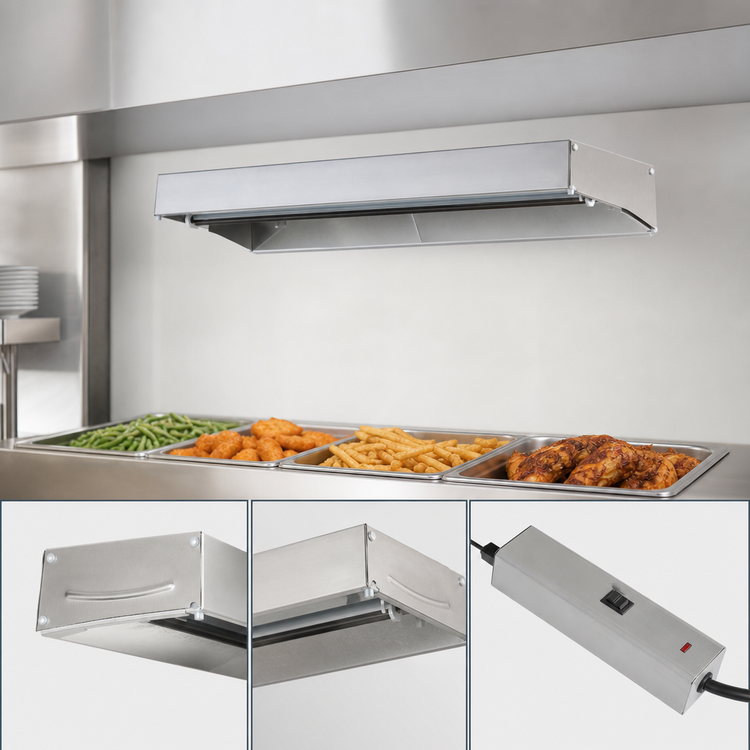 Product image #4 for RedHots 48-Inch Single Rod-Type Unlighted Strip Heat Lamp with Remote, 208V, 800W