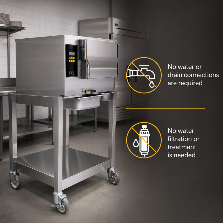 Product image #4 for AccuTemp Evolution E3 SGL Electric Connectionless Boilerless 3-Pan Convection Steamer, Stand-Mounted, 208/240V Dual Voltage