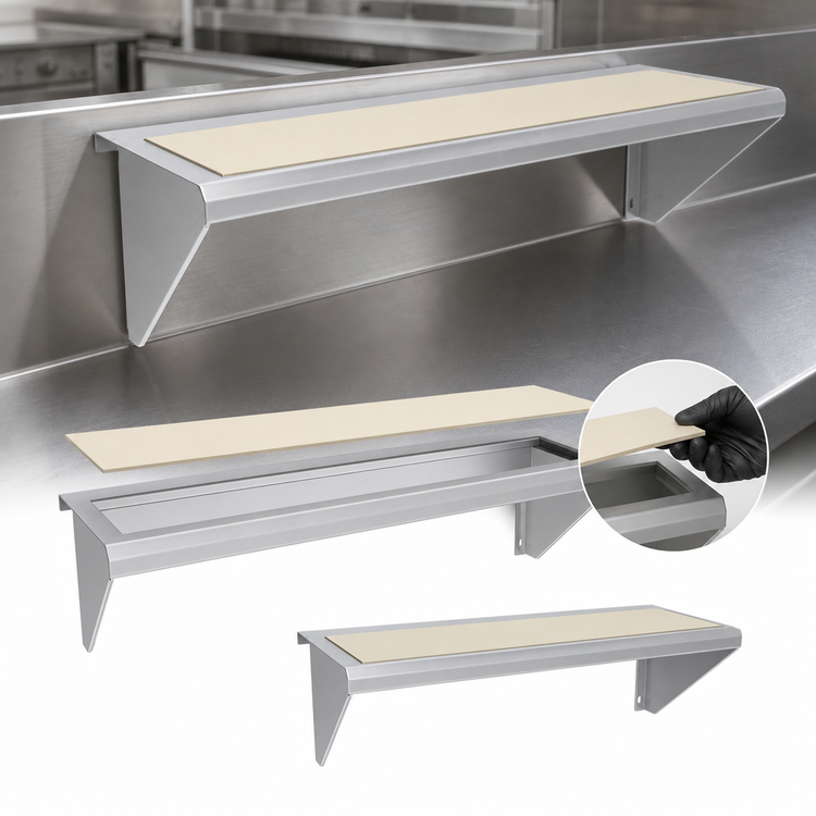 Product image #4 for 60-Inch x 7-Inch Stainless Steel Cutting Board Accessory with Sani-TUFF Rubber Insert