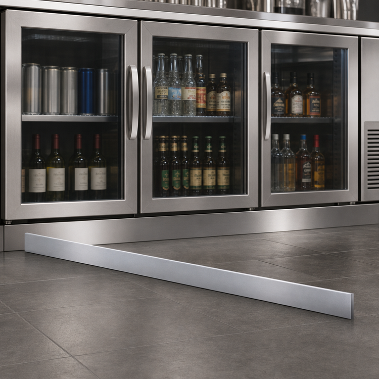 Product image #4 for 72-Inch Stainless Steel Front Kick Plate for Back Bar Coolers
