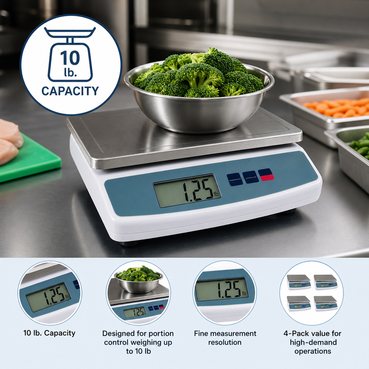 Product image #4 for Globe Digital Portion Control Scale, 10 lb Capacity, 4-Pack
