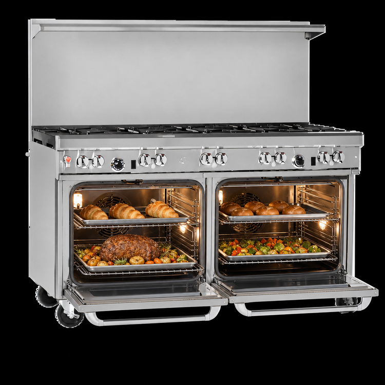 Product image #4 for Southbend Ultimate 60-Inch Gas Restaurant Range with 9 Burners and 2 Convection Ovens