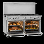 Thumbnail image #4 for Southbend (Middleby) Ultimate 4603AA-5L 60-Inch Gas Restaurant Range, 9 Open Burners, 2 Convection Ovens, Stainless Steel