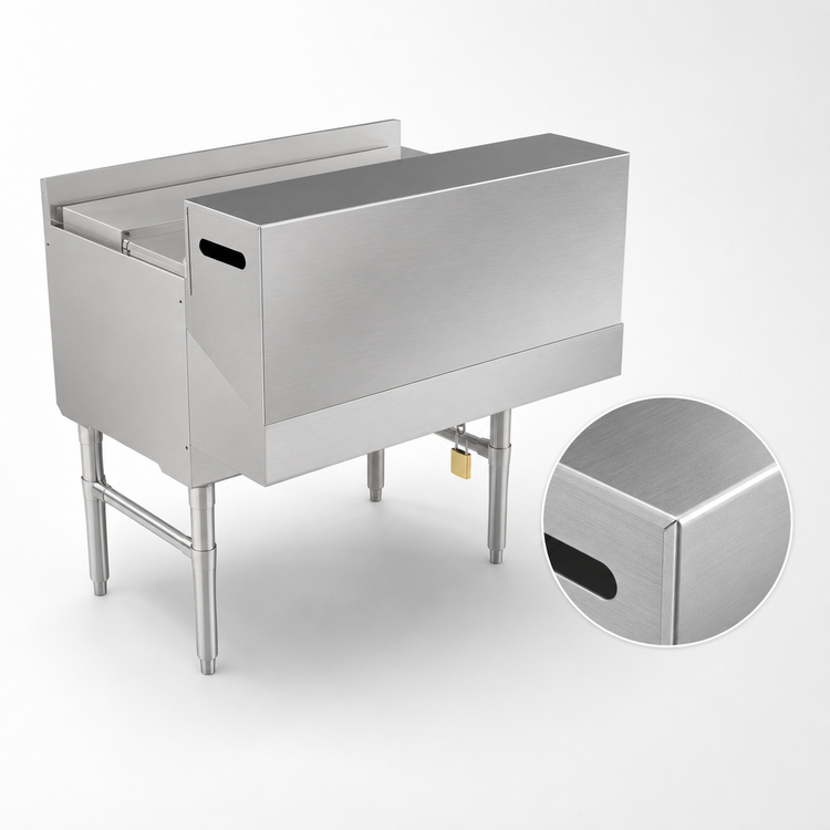 Product image #4 for John Boos Double 24-Inch Speed Rail Locking Cover, 18/300 Stainless Steel