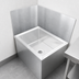 Thumbnail image #4 for John Boos Mop Sink Wall Guard Wainscoting, Rear & Left, 20 x 16 Bowl, 16 Gauge Stainless Steel