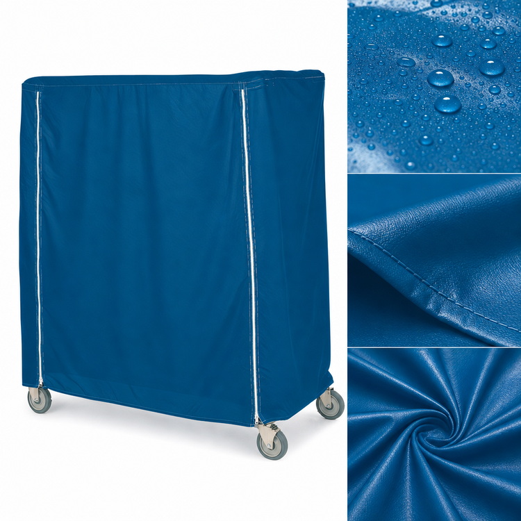 Product image #4 for Metro Mariner Blue Waterproof Banquet Cart Cover, 60 x 24 x 74 Inches