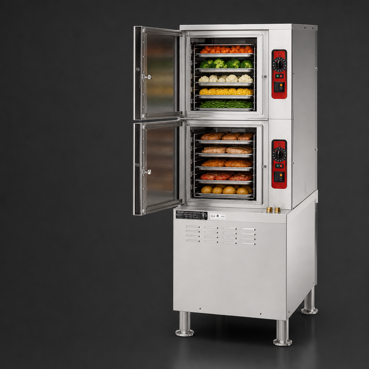 Product image #4 for Vulcan ET Series PowerSteam Electric 2-Compartment Convection Steamer with 24-Inch Cabinet Base, 10 Pan Capacity