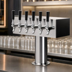 Thumbnail image #4 for Micro Matic USA T Style DS-356-PSSKR 6-Faucet Countertop Glycol-Cooled Draft Beer Tower, Polished Stainless Steel