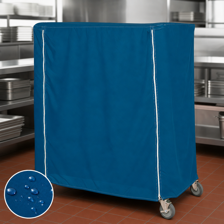 Product image #4 for Metro Waterproof Vinyl-Nylon Banquet Cart Cover, 48 x 21 x 54 Inches, Mariner Blue