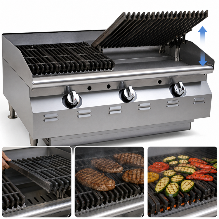 Product image #4 for RedHots Chef Line 48" Countertop Gas Radiant Charbroiler