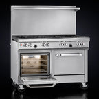 Thumbnail image #4 for Southbend (Middleby) Ultimate 4484AC-7R 48-Inch 6-Burner Gas Range with Convection Oven, Cabinet Base & Backriser Shelf