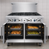 Thumbnail image #4 for CookRite 48-Inch Natural Gas Commercial Gas Range with 8 Open Burners and 2 Space Saver Ovens